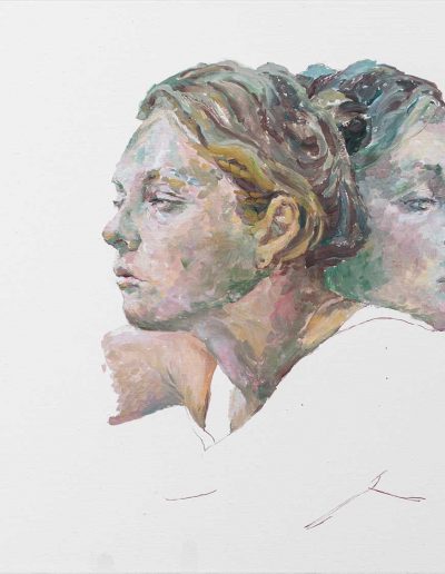 Janus 50 x 40 cm, Öl Lwd 2018